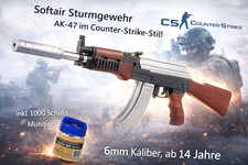 NEU Softair Sturmgewehr AK47 Set + 1000 Schuss 6mm ab 14 Jahre Assault Rifle Gun