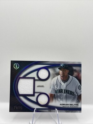 2026 Topps Tribute Adrian Beltre Tribute Triple Relics /75 Mariners 71/75
