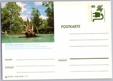 Bad Lippspringe 1977, Brunnen im Kurpark - Bildpostkarte, Ganzsache
