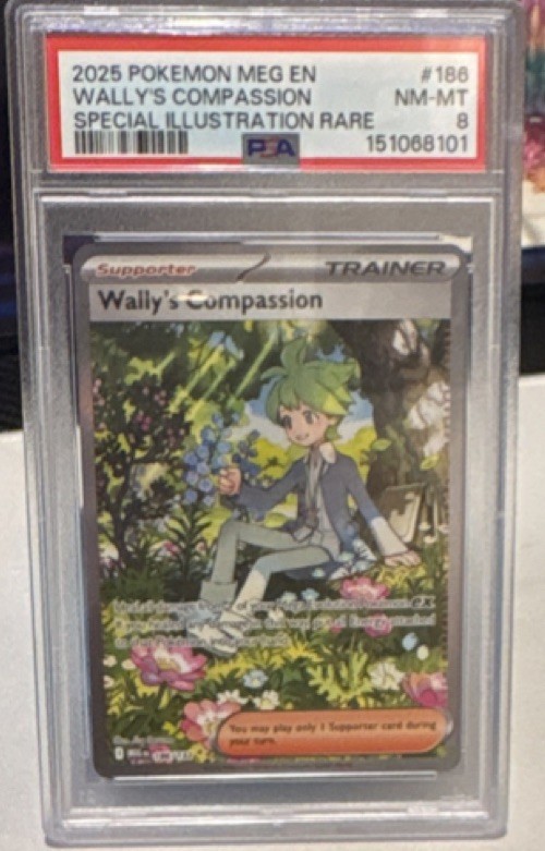 Pokémon TCG Wally's Compassion 186/132 Mega Evolution Holo PSA 8 Special Illust…