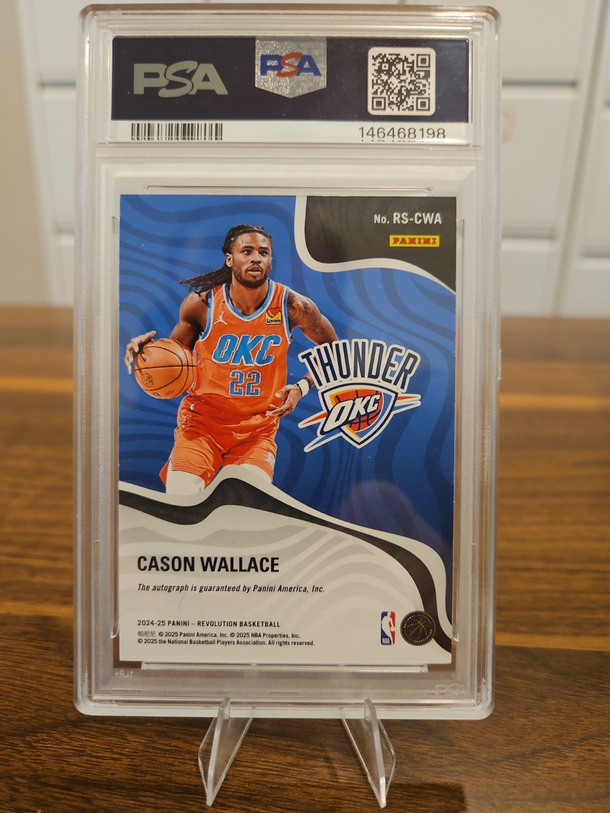 2024-25 Panini Revolution Autographs Cason Wallace OKC - Auto PSA 10 RSCWA  view 2