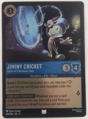 Official 2026 Disney Lorcana Winterspell Jiminy Cricket Christmas 146/204 Foil