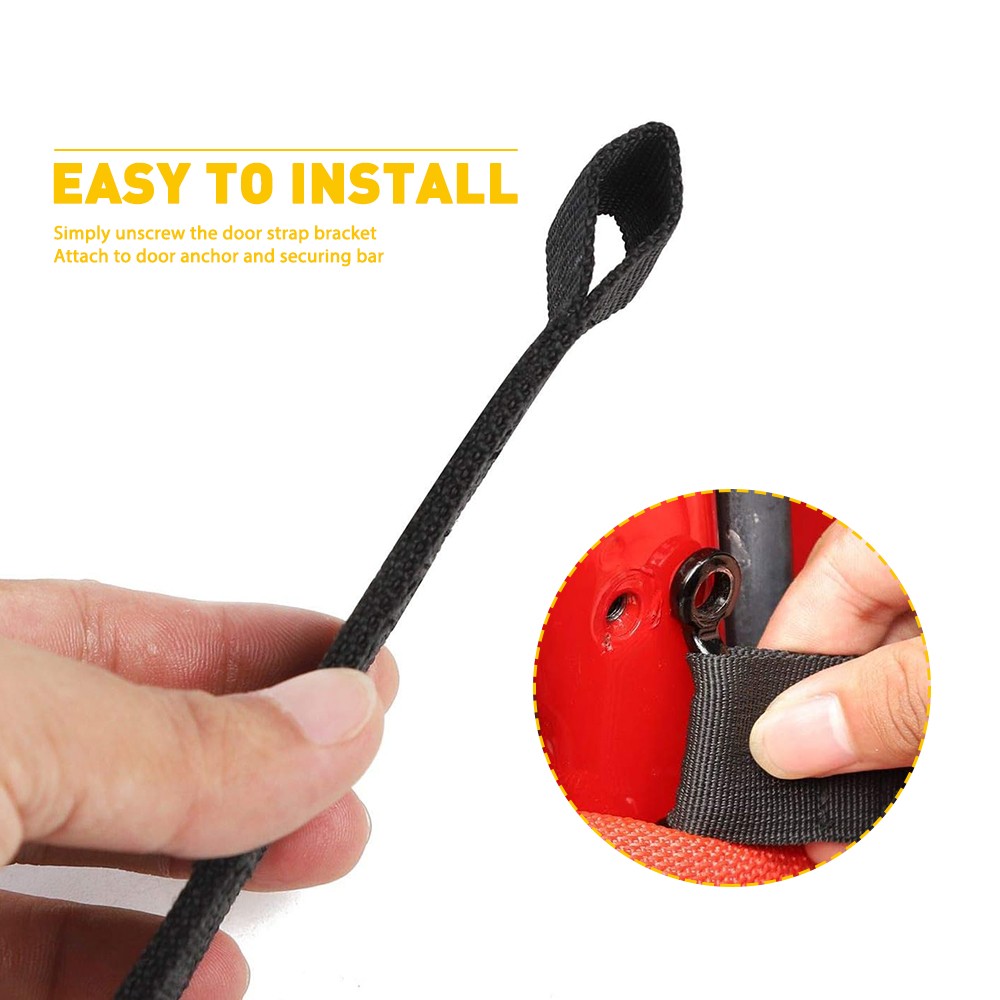 For Jeep Wrangler CJ YJ TJ JK JKU SUV PAIR Black Door Limiting Check Strap Firm