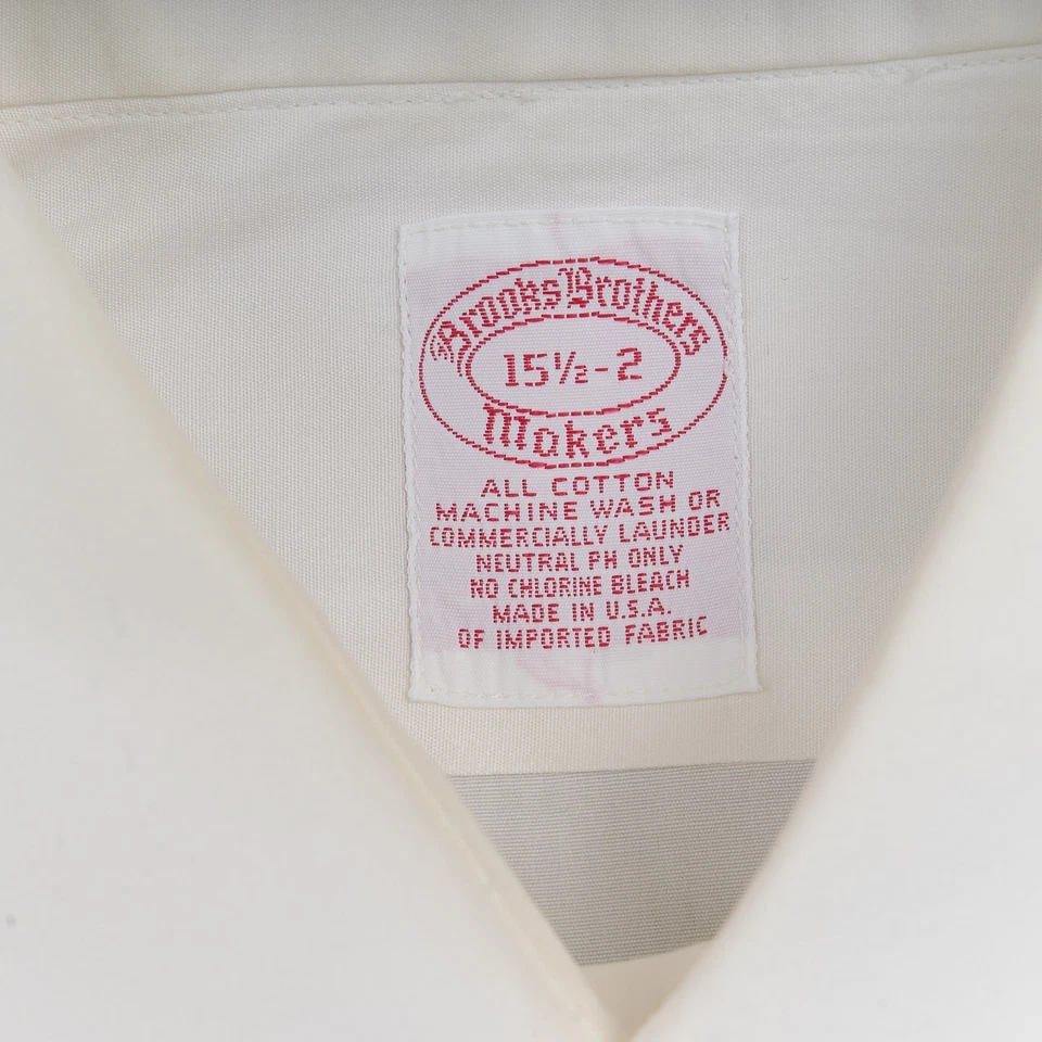 Camisa social vintage Brooks Brothers Makers 15,5 32 algodão branco punho francês EUA - Imagem 4 de 4