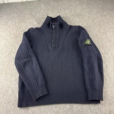 Stone Island Jumper Mens 2XL Blue 1/4 Zip Hig...