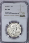 1954-D Franklin Half Dollar 50c NGC MS65 - Beautifully Toned!