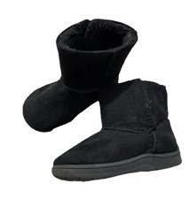 Toddler Girl Warm Boots Size Hook loop Closure by Wonder Nation Black