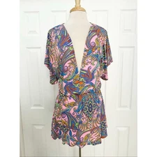 Luli Fama Womens Multicolor Pinkin About You Playera Cover-Up Dress Size Medium