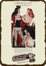 1946 BARBASOL Sexy Women Pin-Up Vintage-Look DECORATIVE REPLICA METAL SIGN