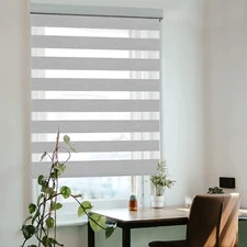 Zebra Blinds for Window Dual Roller Shades with Valance Cover Day&Night Curtains