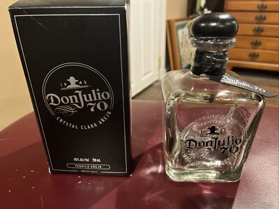 Don Julio 70th Anniversary Empty  Anejo Tequila Bottle w/ Box  750 ml