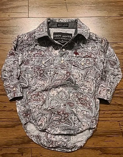 Cody James Baby Western Cowboy Apparel Paisley Outfit Pearl Snaps - 3-6 Months - Picture 2 of 11