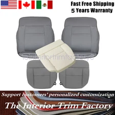 Front Bottom Top Cloth Seat Cover Gray For 2004-2008 Ford F-150 Lariat STX  XLT