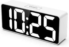 Large Digital Alarm Clock for Seniors, USB Charging, Adjustable Volume & Dimmer