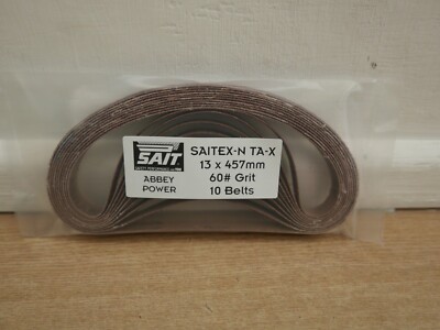 Sait 10 x 457 mm x 13 mm 60 g Schwerlast Schleifbänder für B&D Powerfile etc.