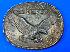 National Rifle Association Golden Eagles Nra Orate Swirl - Gold Tone Belt Buckle