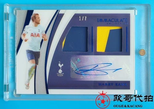 2021 panini Immaculate Tottenham Hotspur Harry Kane Dual Patch Auto 1/7 SP