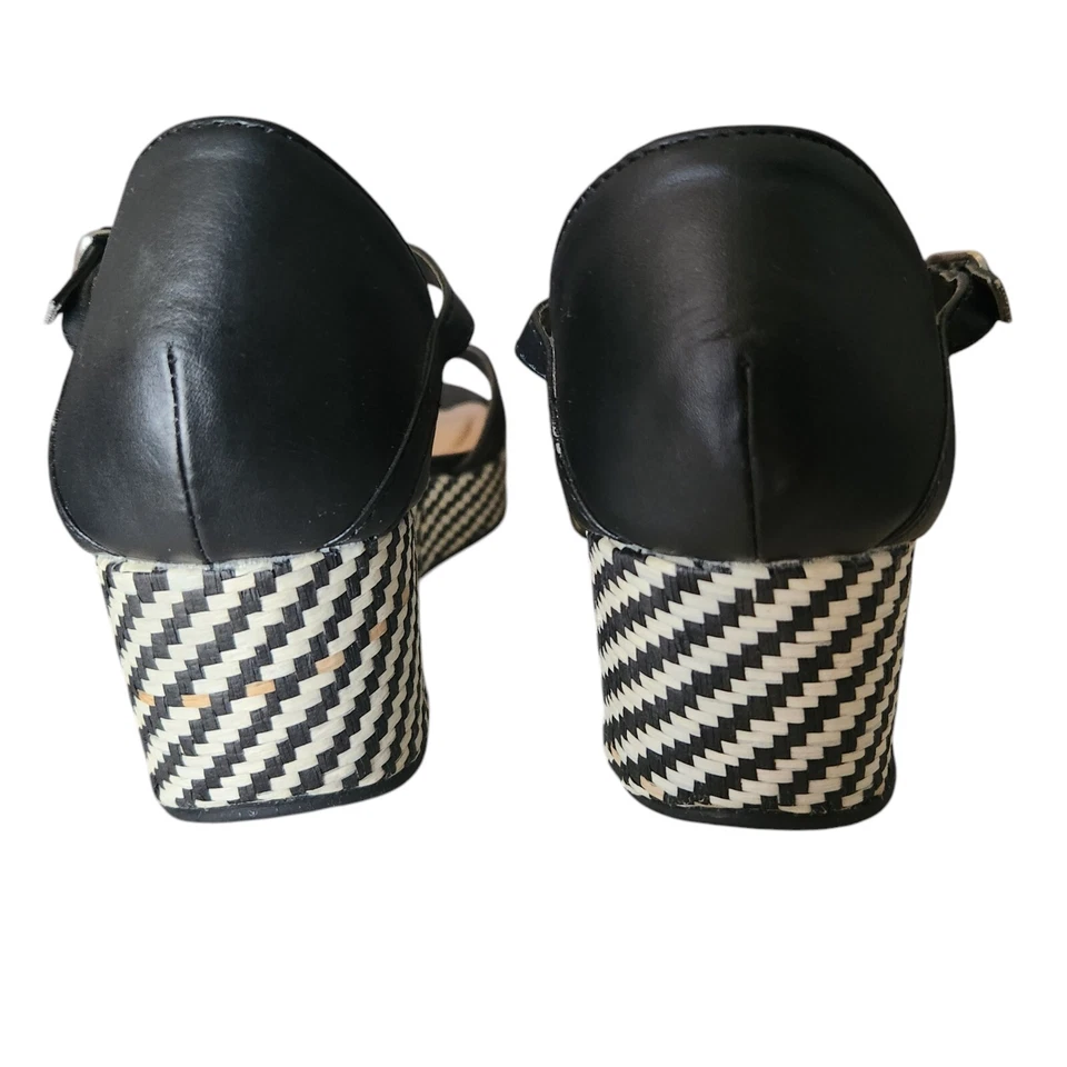 Sandalias Avon para mujer con patrón de cuña peep-toe hebilla correa talla 6 Foto 3 de 4