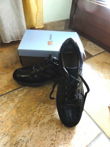 SCARPE FRAU DONNA 40 pelle vernice nera / scamosciato primavera autunno  sneakers | eBay