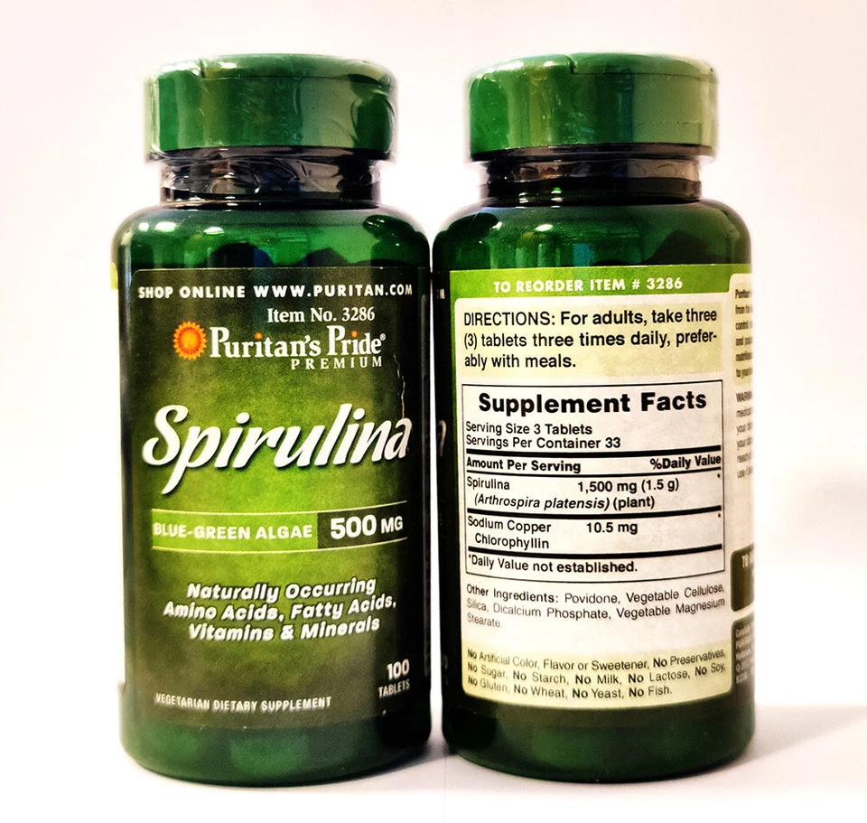 Espirulina 500mg 200 Comprimidos Potenciador del Sistema Inmunológico, Energía, Desintoxicación Foto 4 de 4