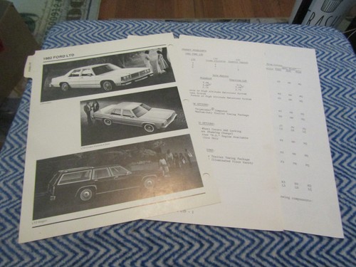 1982 Ford Ltd Y Corona Victoria Dealer Álbum Exhibición Folleto Hojas Juego - Imagen 2 de 3