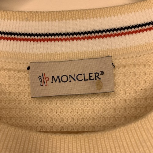 Moncler Wool Sweater Mens Size Small cream white luxury designer knit w flaws - Picture 5 of 17