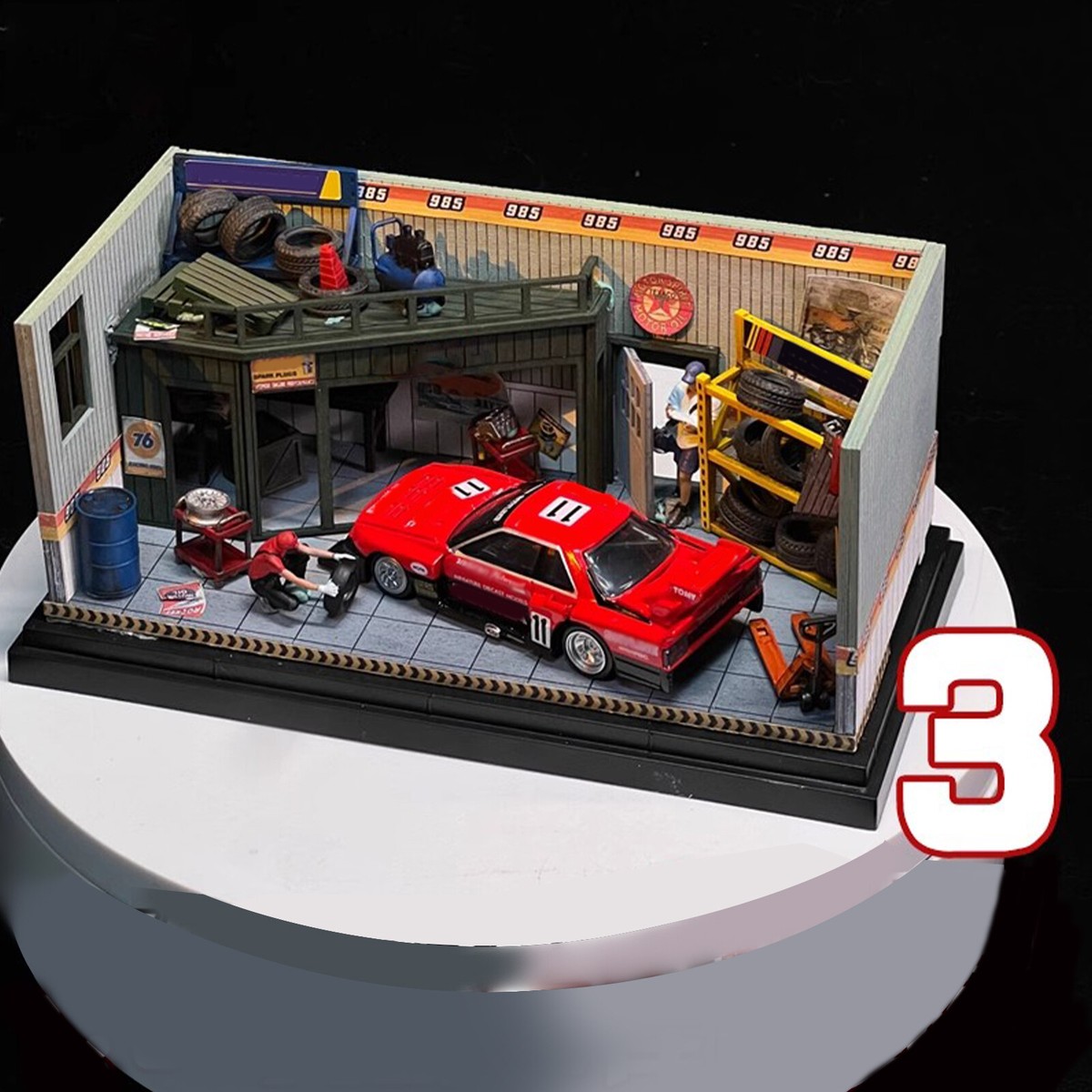 Diorama 1/64 Car Garage Prop Model Repair Workshop Scene Display