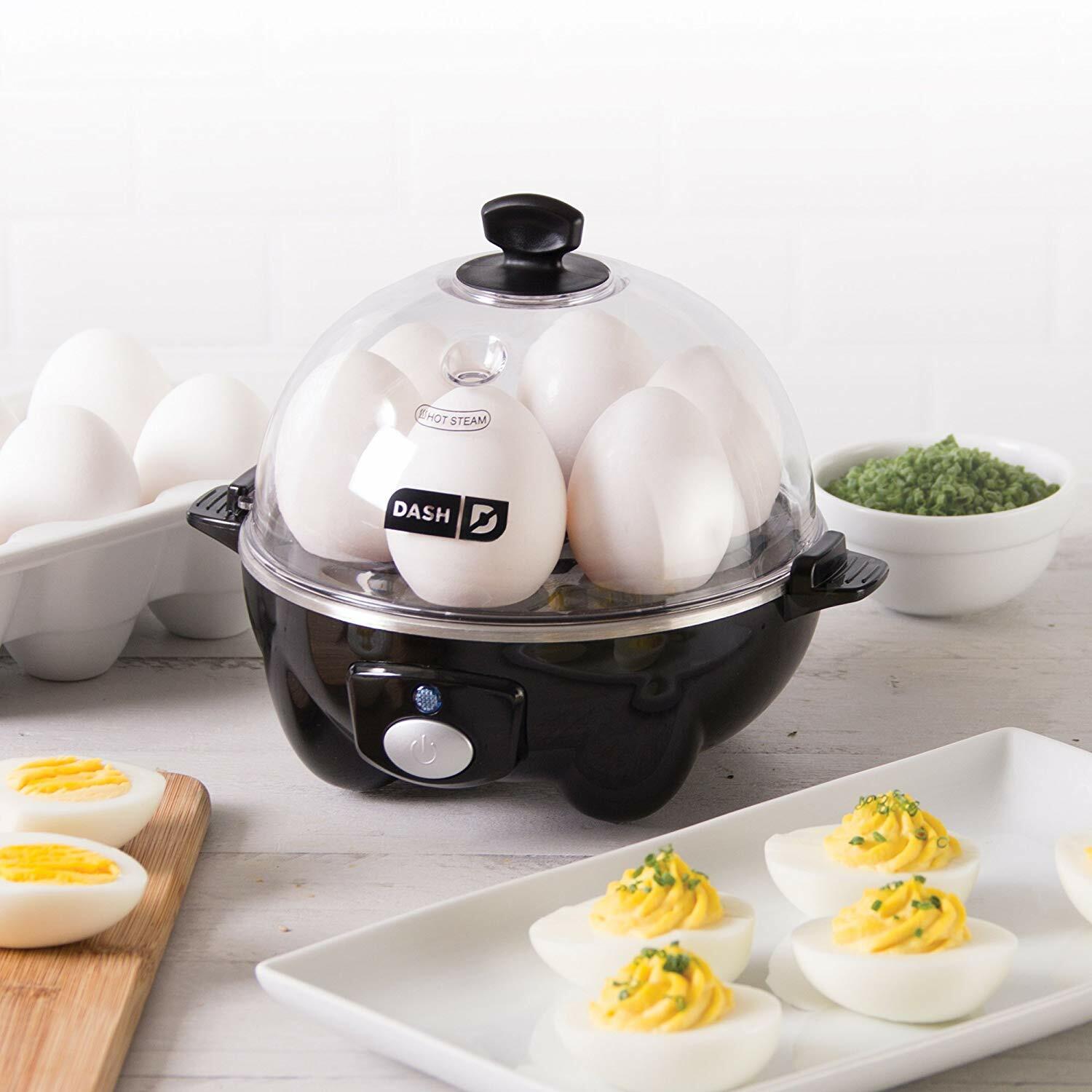 Dash Express Electric Egg Cooker, 7 Egg Capacity for Hard Boiled, Poached,  Scrambled, or Omelets with Cord Storage, Auto Shut Off Feature, 360-Watt