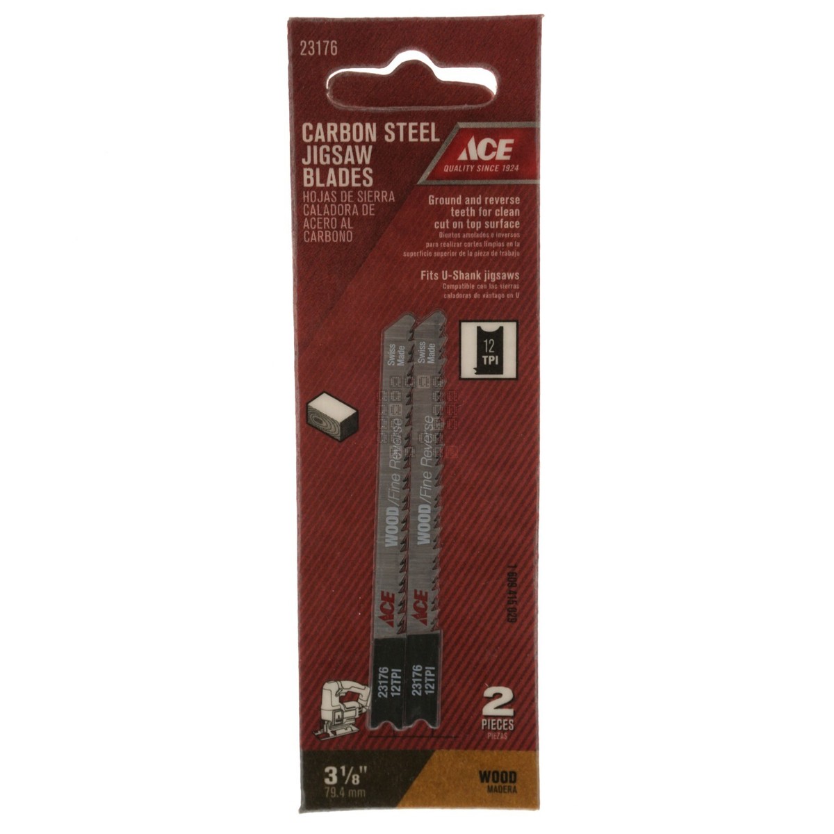 ACE Hardware 23176 Carbon Steel Jigsaw Blades, 12TPI 3-1/8