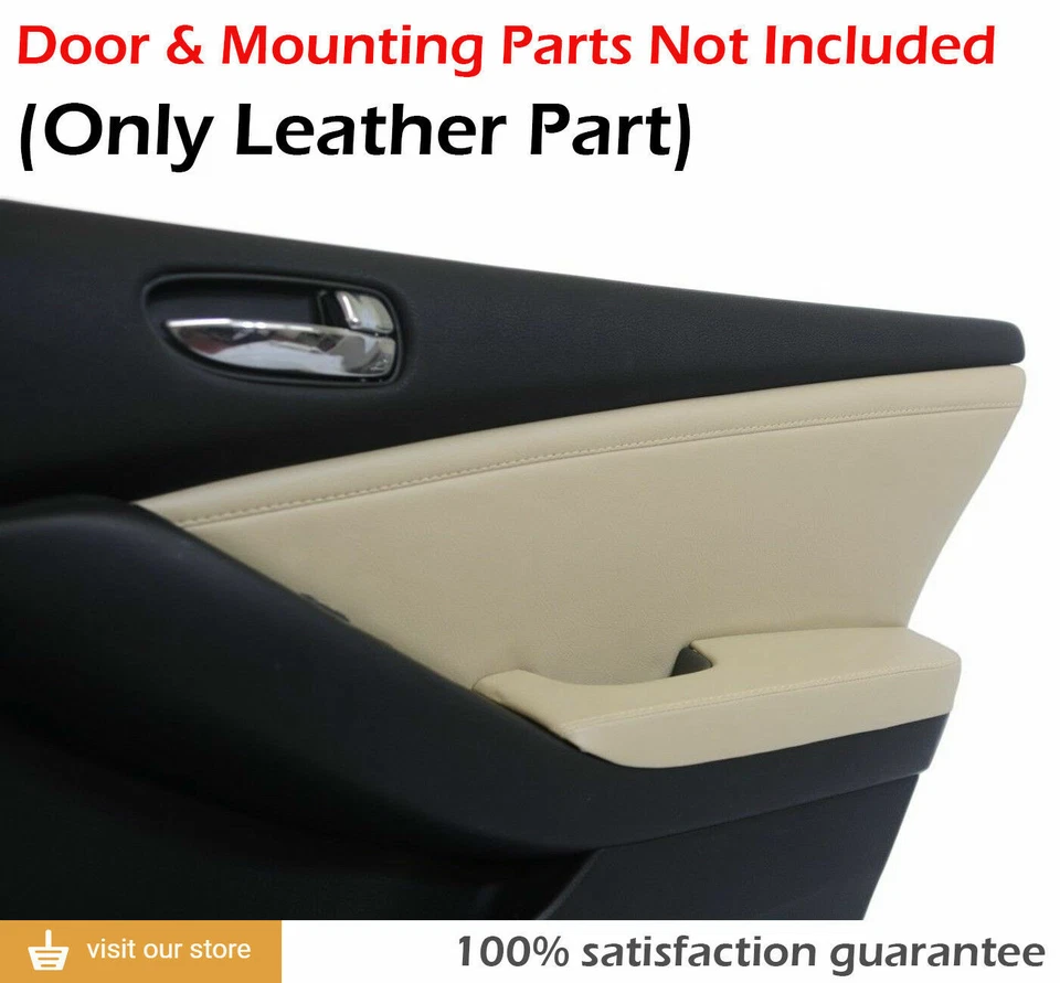Fits 2007-2012 Nissan Altima Vinyl Leather Front Insert Door Panel Cover Beige - Image 2 of 4