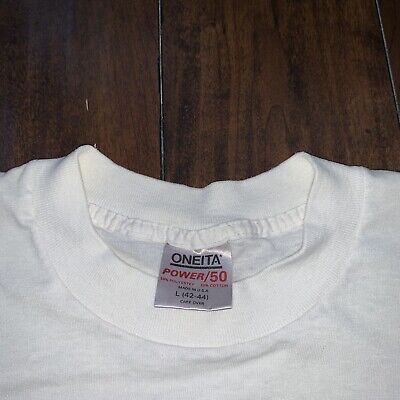 Oneita BLANK Vintage White T Shirt Mens 90s Essential Lot Oneita BLANK Vintage White T Shirt Mens 90s Essential Lot