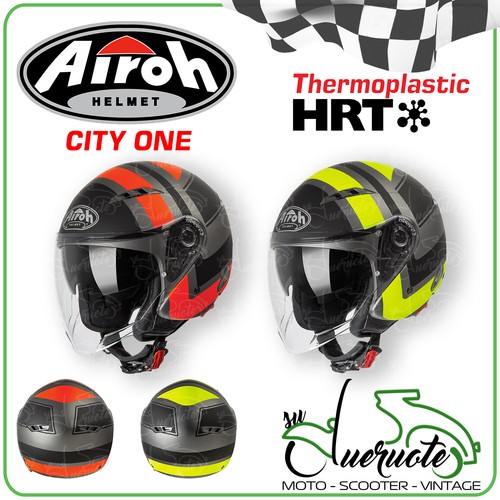CASCO JET DOPPIA VISIERA AIROH CITY ONE WRAP SCOOTER MOTO PER UOMO E DONNA  LUNGA | eBay