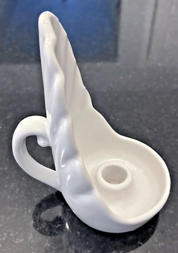 Abingdon USA Vintage White Ceramic Shell Wall Pocket Candle Holder 6” Pottery