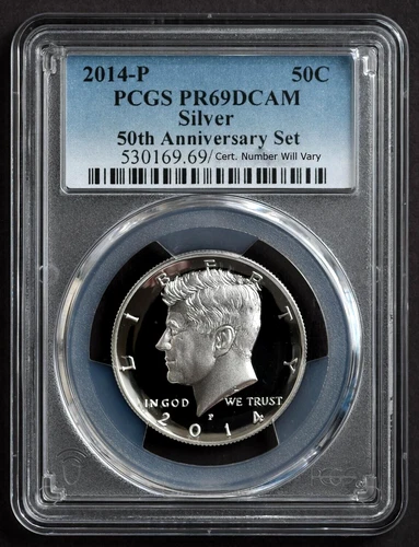 2014-P PCGS PR69DCAM Proof 50th Anniversary Silver Kennedy Half Dollar PR 69