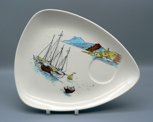 MIDWINTER POTTERY CANNES NEW SHAPE TV TRAY TENNIS PLATE 1950S 243/TV HUGH CASSON - Picture 2 of 11