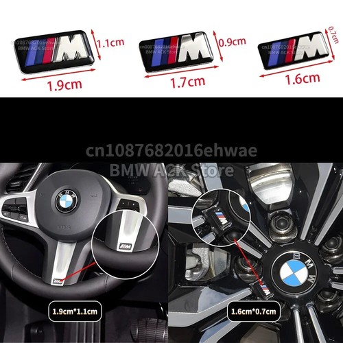 For All BMW M Badge Car Steering Wheel Hub Caps Center Emblem Badge DIY Sticker - Picture 8 of 16