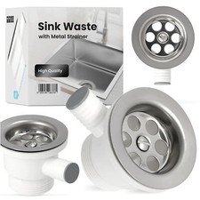K&uuml;che Waschbecken Siphonablauf Abfluss Abfall Metall Sieb PP 50mm Universal