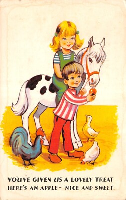 GEMISCHTE COMIC POSTKARTE PONY UNGEBRAUCHT/GEBRAUCHT GUT SEHR GUT