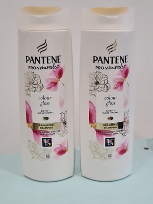 2 x Pantene Pro-v Colour Gloss Repairing Shampoo 400ml. Beschädigte Farbe Haare.