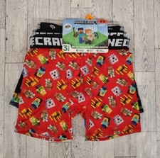 Minecraft Boys Boxer Briefs SMALL 3pk Athletic Mesh Fabric Underwear