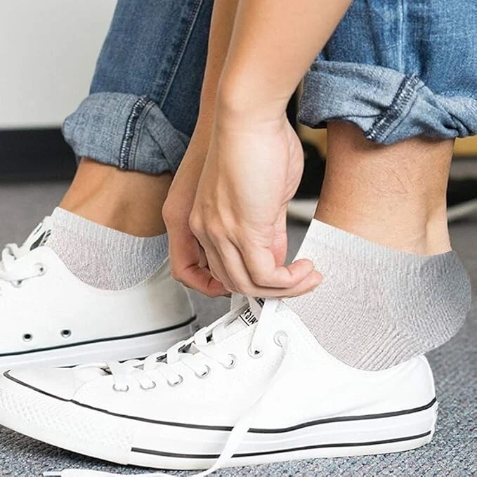 Calcetines tobilleros deportivos de algodón grandes y altos al por mayor a granel para hombre Foto 3 de 4