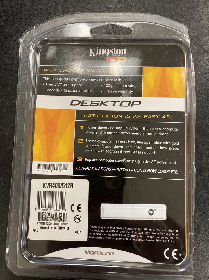 Kingston ValueRAM 512MB 400MHz PC3200 DDR Desktop Memory (KVR400/512R) - Image 2 of 4