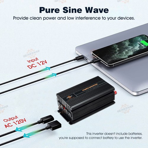4000W Car Power Inverter DC 12V To AC 110V 120V LCD Modified Sine Wave Converter - Picture 8 of 17