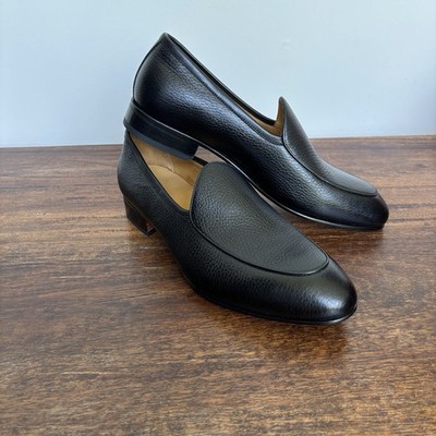Beckett Simonon Vincent Belgian Loafers Size 9 Black Pebbled Leather, New!