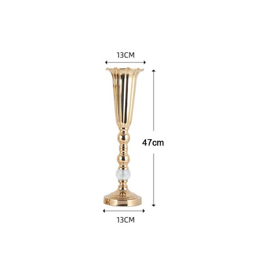 Golden Flower Vase Iron Flower Stand Fashion Metal Vases Home - Picture 15 of 18