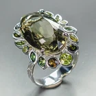 Handmade 15 ct+ Natural Green Amethyst Ring 925 Sterling Silver Size 8 /R468882