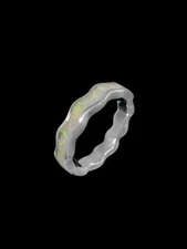 Wave Ring • 925 Sterling Silver • White Opal • Surf-inspired Jewelry