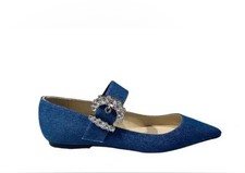 Jimmy Choo Cheri flats ODEN 249 Denim Size:36.5