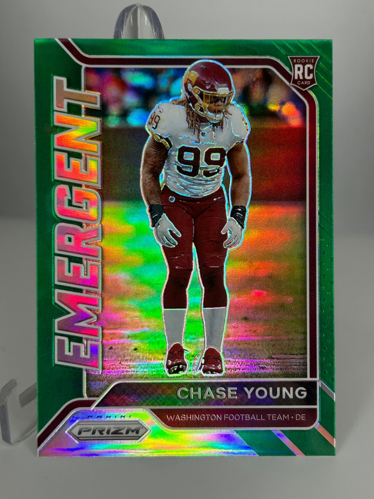 2020 Prizm Green Emergent Chase Young Rookie RC