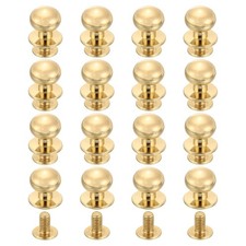 16Pcs Ball Head Stud Screw Back 12mm Round Head Button Stud, Light Gold